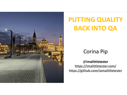 Kwaliteit terug in QA: Verslag van Corina Pip’s presentatie op Test Automation Days 2025